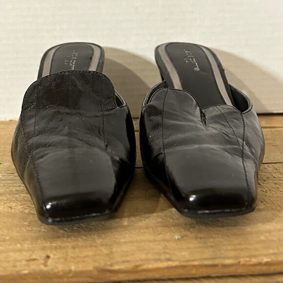 Liz Claiborne Flex Kisa Classic Slip on  Women’s Black Leather Slide Mule 7M - Picture 3 of 6